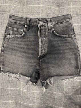 Agolde High-Waisted Black Denim Shorts
